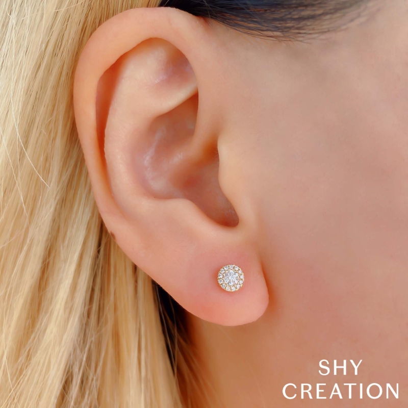 0.24Ct 14K Yellow Gold Diamond Stud Earrings